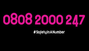 National Domestic Abuse Helpline Logo - Pink and black