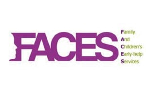 Faces Logo - purple and green