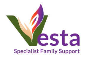 Vesta Specialist Family Support Logo -green, orange and purple