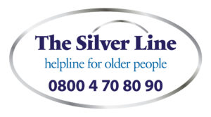 The Silverline Helpline for Older People Logo - Silver and blue