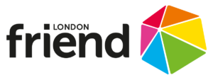 London Friend Logo - Black and rainbow colours