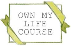 Own my life logo, green and white