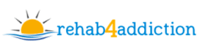 Blue and yellow logo for Rehab 4 Addiction