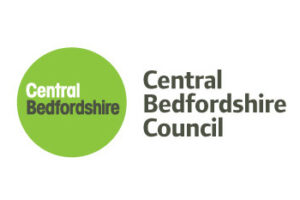 Central Bedfordshire Council logo - green circle with black/white text