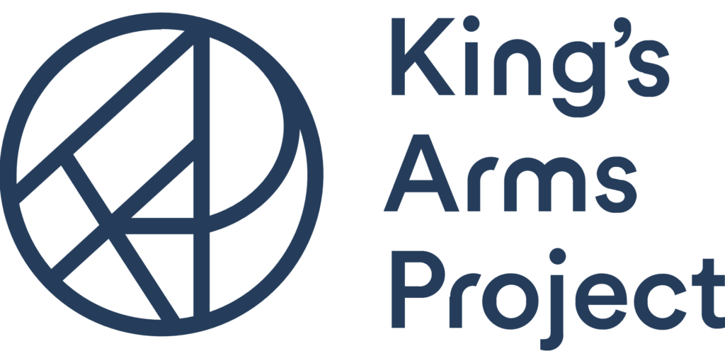 The Kings Arms Project logo - blue text and image